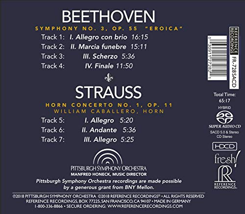 Beethoven: Symphony No. 3 [Pittsburgh Symphony Orchestra; Manfred Honeck] [Reference Recordings: FR-728]