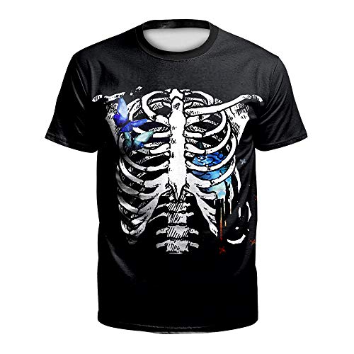 Belsen - Camiseta de Manga Corta para Parejas de Halloween Ghost Butterfly S