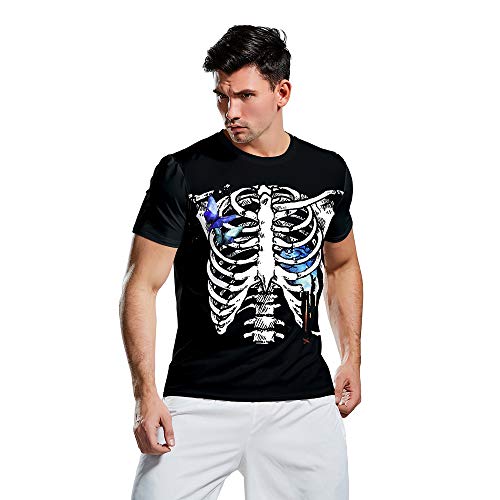 Belsen - Camiseta de Manga Corta para Parejas de Halloween Ghost Butterfly S