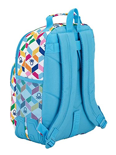 Benetton Mochila, color celeste/multicolor, 42 cm (611852773)