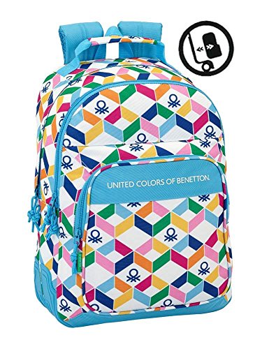 Benetton Mochila, color celeste/multicolor, 42 cm (611852773)