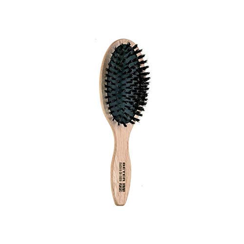 Beter Hair Brush Cushion Mixed Bristles Oak Wood Body 1 Pz