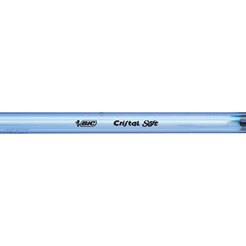 BIC Cristal Soft bolígrafos punta media (1,2 mm) - Negro, Blíster de 10 unidades
