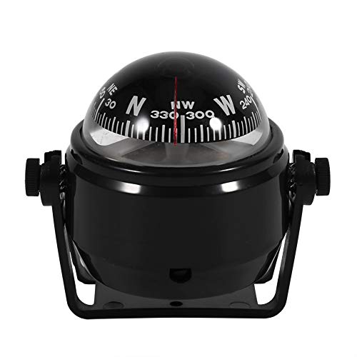 BiuZi Brújula de Montaje Brújula Multi-Purpose Voyager Compass Sea Marine Boat Caravan Truck Superficie Bracket Mount Compass (Color : Black)