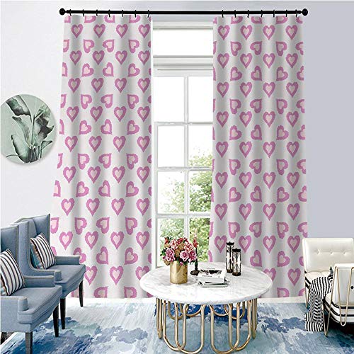 BLZQA Cortinas Opacas 5D Amor Rosa Soleados Cortinas Térmicas De Salón Dormitorio Antiruido para Ventana De Habitaciones Infantiles.117 cm (Ancho) x 138 cm (Largo) x 2