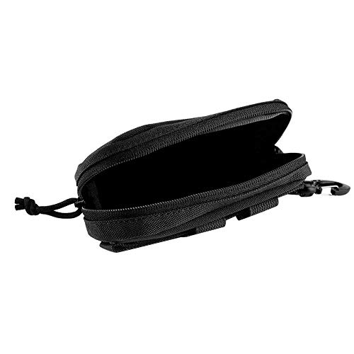 Bnineteenteam Caja de Gafas de Sol portátil táctica MOLLE Funda Protectora a Prueba de Golpes Estuche portátil de Nylon con Clip(Black)