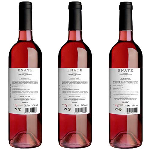Bodega Enate Cabernet Sauvignon - Añada 2019, Vino Rosado - D.O. Somontano, Pack de 3 Botellas x 75 cl