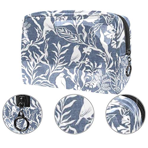 Bolsa de maquillaje portátil con cremallera bolsa de aseo de viaje para las mujeres práctico almacenamiento cosmético bolsa historia de aves