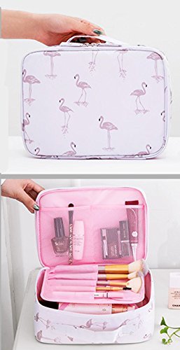 Bolsa de maquillaje Tpocean, neceser portátil para viajar, para mujeres y niñas, bolsa de aseo