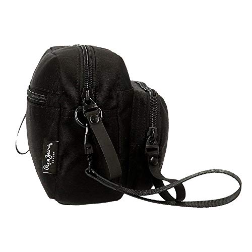 Bolso de Mano Pepe Jeans Denton Negro, 24.5 x 15 x 6 cm