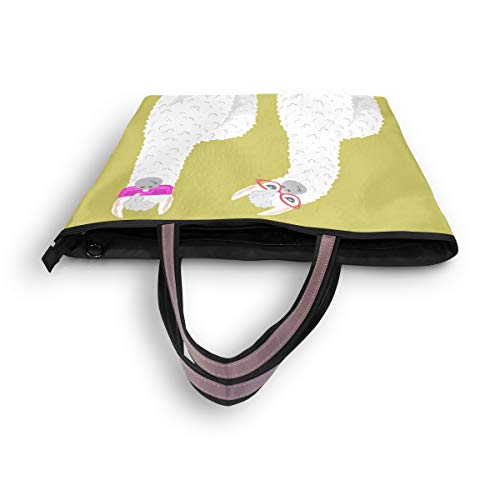 Bolsos de hombro Funny Animal Lama Alpaca Bolsos Nature Purse Shopping Lightweight Strap Bag Tote para mujeres niñas damas estudiantes