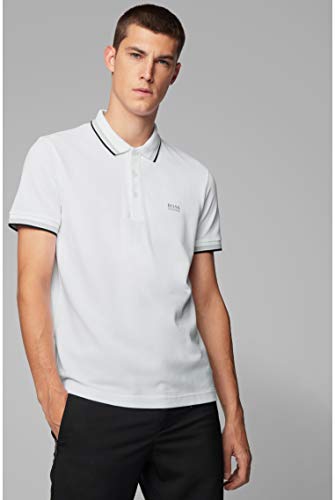 BOSS Green - Polo de manga corta para hombre, color blanco 100, talla xl