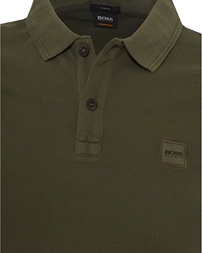 Boss Orange Hugo Prime Polo para hombre, ajuste entallado, logo en el pecho, polo verde oliva, talla XXL