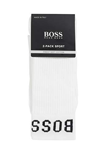 BOSS RS Sport CC Calcetines, Blanco (White 100), 43/46 (Talla del fabricante: 43-46) (Pack de 2) para Hombre