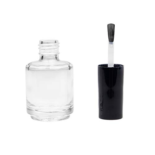 Botellas para Esmalte de Uñas Vacías con Brochas Dupont - Conjunto de 6 - Vidrio Claro Transparente - Incluye Embudos (para llenado fácil) y Bolas Mezcladoras - Crea tu Propio Esmalte de Uñas