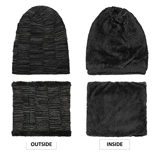 BOYOU Unisex Hombres/Mujeres Invierno Cálido Sombrero de Punto Al Aire Libre de Felpa Engrosamiento Gorro de Punto Sombrero de Esquí para el Invierno