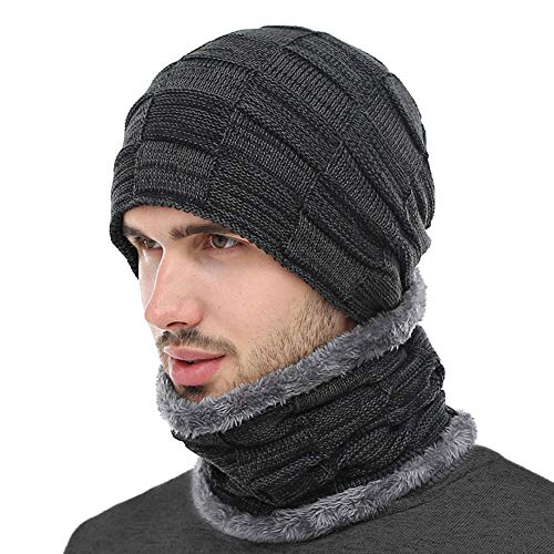 BOYOU Unisex Hombres/Mujeres Invierno Cálido Sombrero de Punto Al Aire Libre de Felpa Engrosamiento Gorro de Punto Sombrero de Esquí para el Invierno