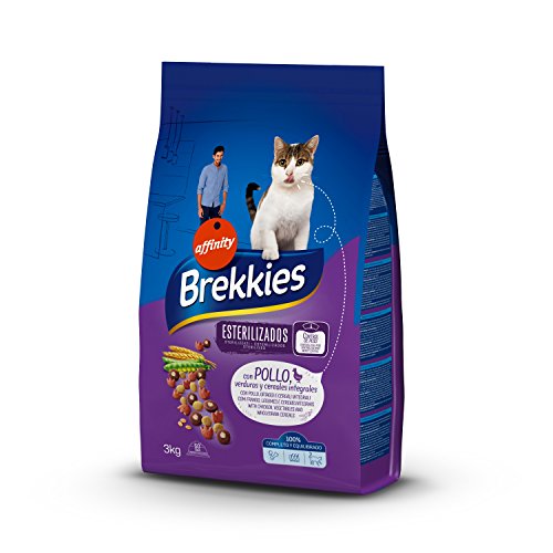 Brekkies Pienso para Gatos Gatos Esterilizados con Pollo y Verduras - 3000 gr