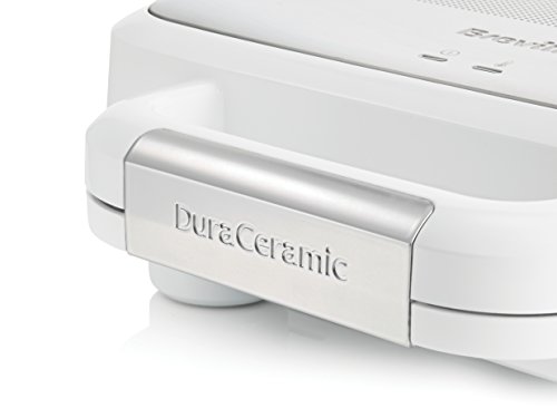 Breville VST074X DuraCeramic - Sandwichera con revestimiento, 850 W, acero inoxidable, platos desmontables, Color Blanco