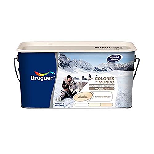 Bruguer 106515 Pintura Paredes y techos, Alaska Blanco Luminoso, 4 litros