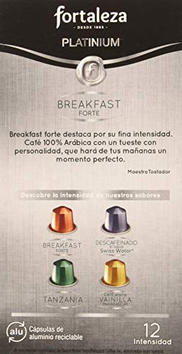 Café Fortaleza - Cápsulas De Aluminio Café Breakfast Forte Compatibles Con Nespresso - Pack 5 X 10 - Total 50 Cápsulas