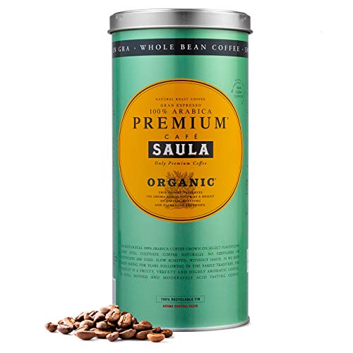 Café Saula grano Premium Ecológico 100% arábica - Pack 2 botes de 500 gr