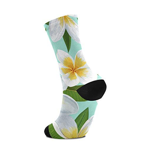 Calcetines casuales para mujer hombre – Frangipani flores tobillo calcetines novedad corriendo calcetines 1 par Multicolor multicolor L