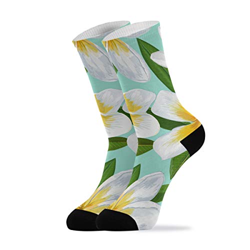 Calcetines casuales para mujer hombre – Frangipani flores tobillo calcetines novedad corriendo calcetines 1 par Multicolor multicolor L