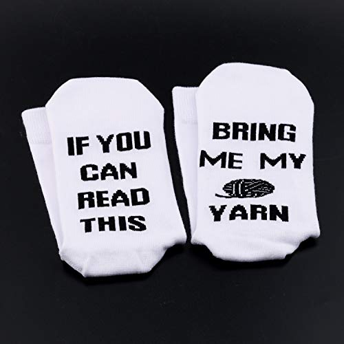 Calcetines para tejer con texto en inglés «If you can read this bring me my ovel», regalo de cumpleaños, Calcetines de hilo, M