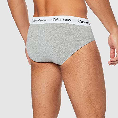 Calvin Klein 3P Hip Brief, Calzoncillos para Hombre (3 unidades), Multicolor (Blanco/Gris/Negro 998), Small