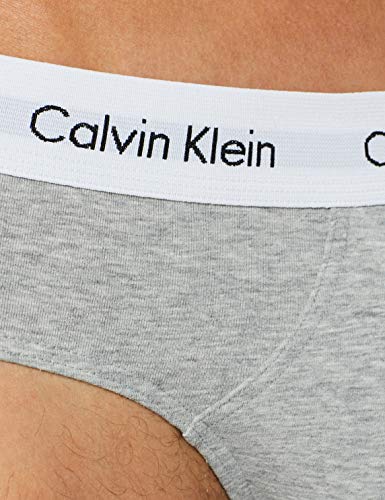 Calvin Klein 3P Hip Brief, Calzoncillos para Hombre (3 unidades), Multicolor (Blanco/Gris/Negro 998), Small