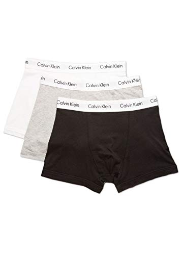 Calvin Klein 3p Trunk Bóxer, Negro (Black/White/Grey Heather 998), S (Pack de 3) para Hombre