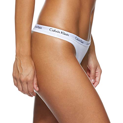 Calvin Klein Carousel-Thong Bragas, Blanco (WHITE 100), Small para Mujer