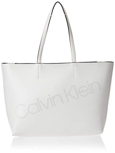 Calvin Klein - Ck Must Psp20 Med Shopper P, Bolsos totes Mujer, Blanco (White), 0.1x0.1x0.1 cm (W x H L)