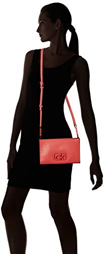 Calvin Klein - Ck Signature Ew Crossbody, Bolsos bandolera Mujer, Rojo (Coral), 1x1x1 cm (W x H L)