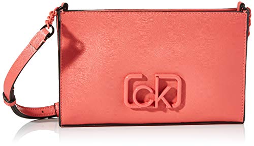 Calvin Klein - Ck Signature Ew Crossbody, Bolsos bandolera Mujer, Rojo (Coral), 1x1x1 cm (W x H L)