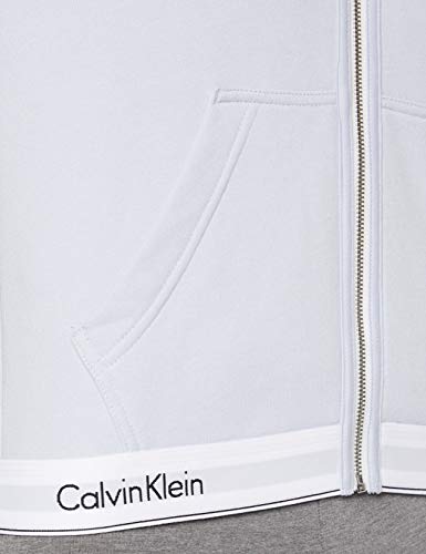 Calvin Klein Full Zip Hoodie (Regular) Top de Pijama, Azul (Ice Pulp 8zw), Large para Mujer