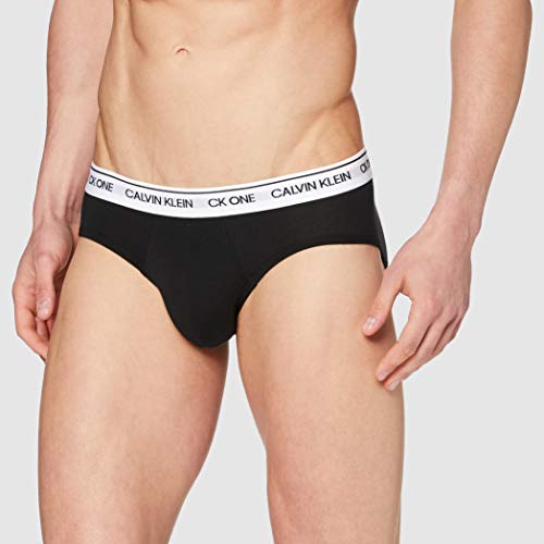 Calvin Klein Hip Brief 2pk Boxer, Negro (Black with/White WB Bnm), X-Large para Hombre