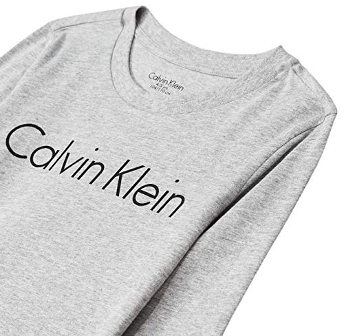 Calvin Klein LS Knit PJ Set Pijama, Gris (Grey Heather W/Black 044), Talla única (Talla del Fabricante: 10-12) para Niños