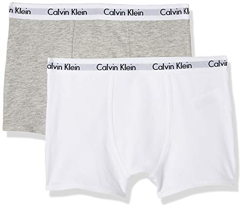 Calvin Klein Modern Trunk Bóxer, Multicolor (White/Grey Htr 926), 12-14 años para Niños