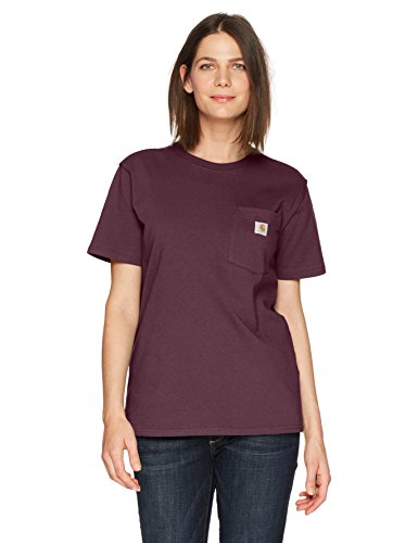 Carhartt K87 - Camiseta de manga corta con bolsillo para mujer (talla regular y grande) - Rojo - XX-Large