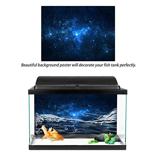 Cartel de Tanque de Peces Acuario Fondo Telón de Fondo de PVC Adhesivo Estrella de Polvo Cielo Estrellado Papel de Decoración Calcomanía Adsire-EU(91 * 41cm)