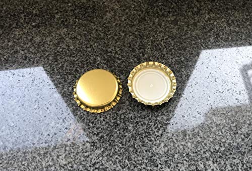Casa-vetro - Tapones de oro para botellas de cerveza o de limón (26 mm, para cerrar cualquier botella estándar), dorado, 100 unidades