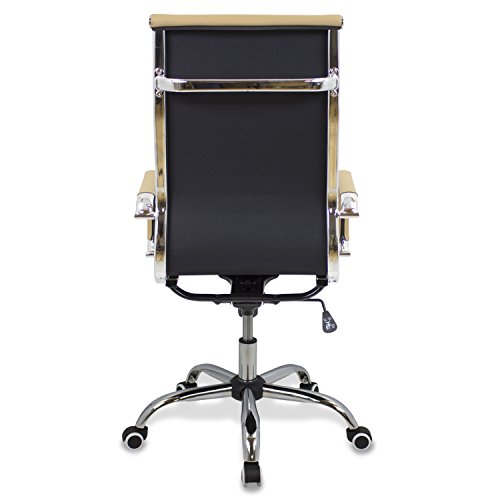 CashOffice - Silla de Oficina PU, Silla de Escritorio Giratoria y Regulable en altura (Varios Colores) (Beige)