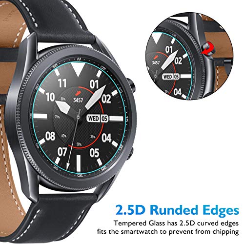 CAVN Protector de pantalla compatible con Samsung Galaxy Watch 3 45mm, 4 unidades, dureza 9H, transparente, antiarañazos, cristal templado para Galaxy Watch 3 45mm