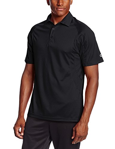 Champion Men's Double Dry Performance Polo, Black, Small