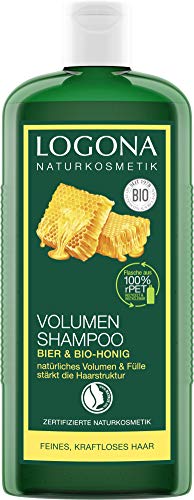 Champú Volumen de Cerveza & Miel Bio, aporta al Pelo Fino un Volumen de ensueño, fortalece y aporta Riqueza, Acabado Brillante, con extractos de Plantas Bio, de LOGONA cosmética Natural