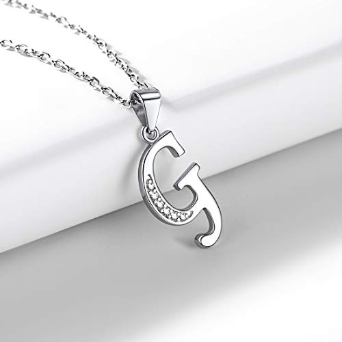 ChicSilver G Collares Elegantes Clásicos Letras Nombres Colgante Pequeño para Cuello Clavícula