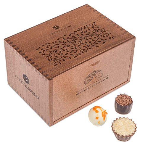 ChocoRoyal Midi - 20 exclusivos Surtido De Pralinés | bombones Praliné | regalo en caja de madera | sabores | Chocolate | Cumpleaños | Adultos | Mujer | Hombres | Dia de la madre | Dulces navideños