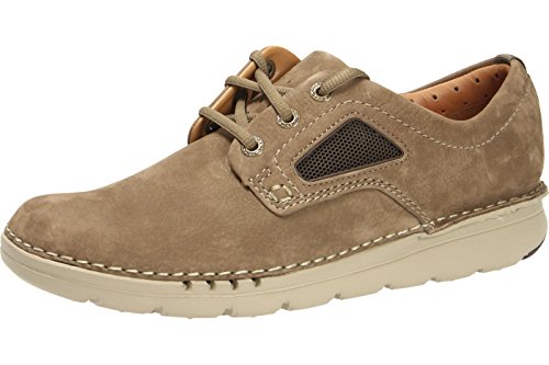 Clarks Unnature Plain, Zapatos de Cordones Derby para Hombre, Verde (Olive Nubuck), 41.5 EU